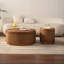 Table basse en rotin Boho-Chic avec couvercle de rangement amovible, aucun assemblage requis