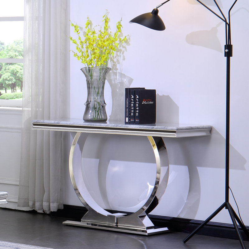 Dayra Console Table, Gray/Silver