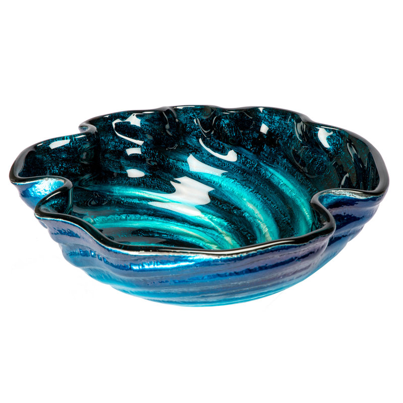 Lavabo de salle de bain vasque en verre trempé Carribean Wave