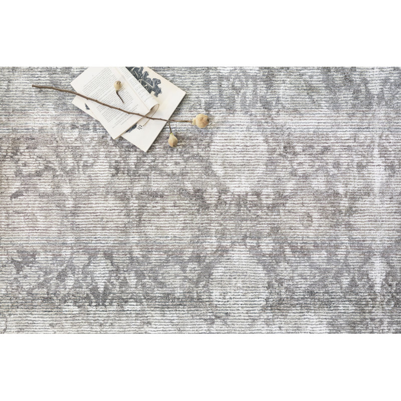 Tapis étain tissé à la main Rumi, Rectangle 3 pi 6 po x 5 pi 6 po