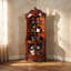 Armoire de rangement 82,68 po style américain en bois massif brun triangulaire, unité de rangement, armoire à vin