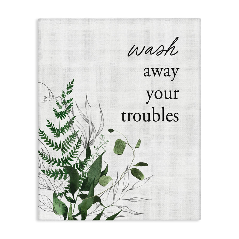 Toile «Forest Foliage Wash Away», par Lettrage et doublure, H 20 po x l 16 po