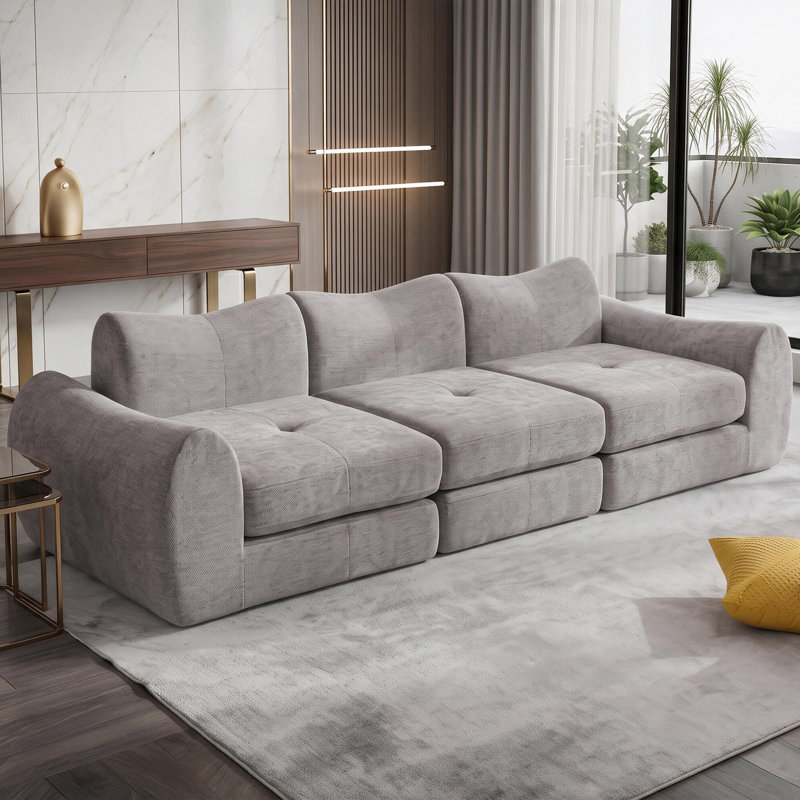 Masaitis 6 - Piece DIY Linen Upholstered Boneless Modular Sectional Sofa Set U Shaped Couch with Storage for Lunar New Year Home Decor