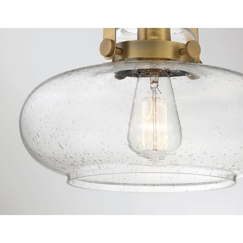 Deebora Glass Semi Flush Mount, Brass