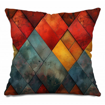 Mosaic Throw Pillow, Art Cotton Twill Pillows-12168