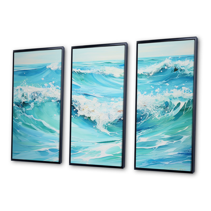 Ensemble de salon Ocean Charm, Cadre flottant noir, H 40 po x l 60 po x P 1 po