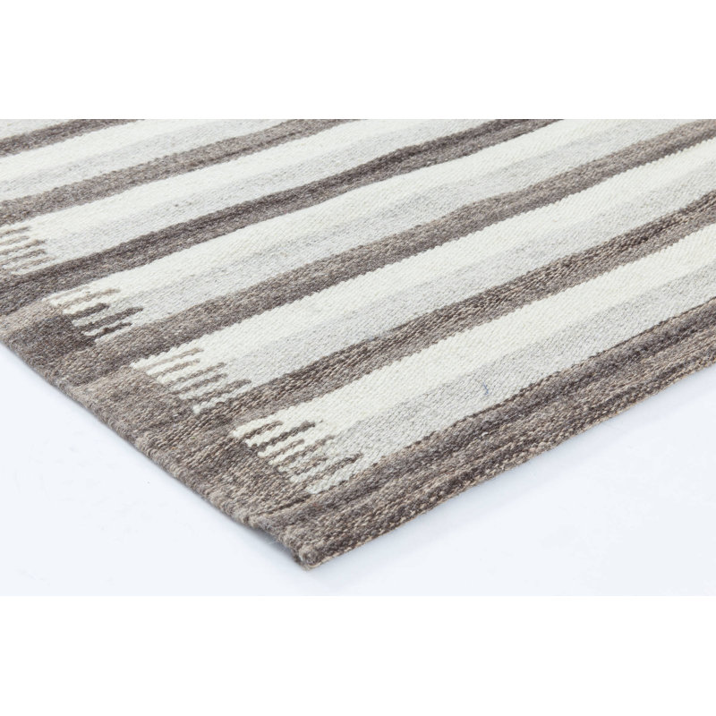 Tapis gris anthracite à rayures 3 pi 2 po x 5 pi 6 po Modern