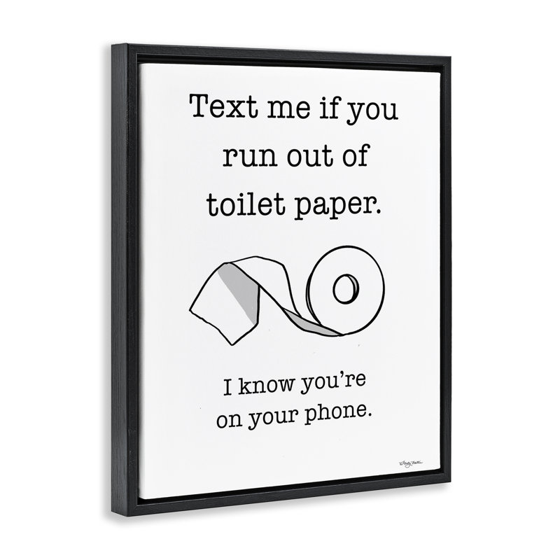 Art textuel sur toile encadrée or "Text Me for Toil" par Molly Matin, Cadre flottant noir de jais, H 21 po x l 17 po