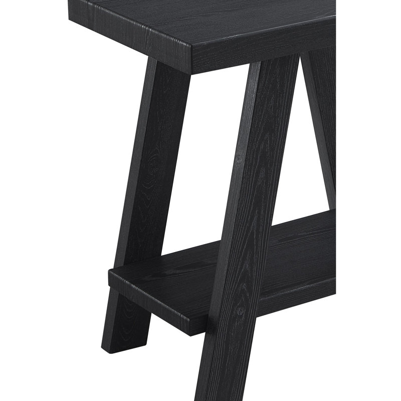 Table d'appoint Splendid Black Wood, H 21,55 po x L 23,23 po x l 14,32 po, Noir, Noir