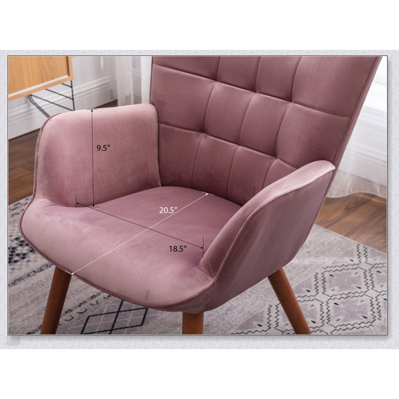 Fauteuil d'appoint capitonné en velours soyeux avec repose-pieds Leiria, jaune, pour des sièges élégants et confortables