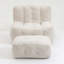Chaise sans accoudoirs en velours avec repose-pieds-1003410347