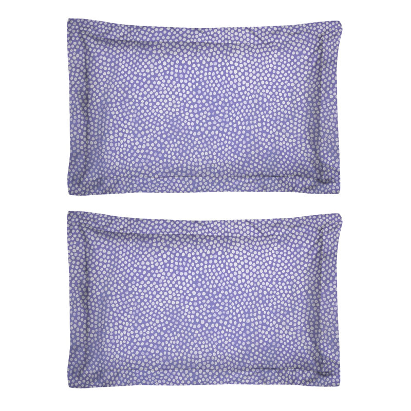 Leruum 100% Cotton Pillow Case, Polka Dots, Purple