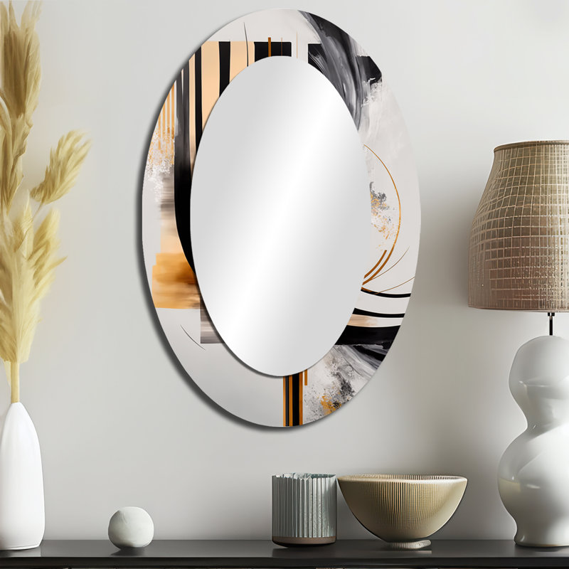 Miroir mural doré moderne Art Deco III, 36 po x 24 po