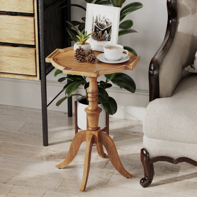 Table de bout à piédestal en bois Farmhouse