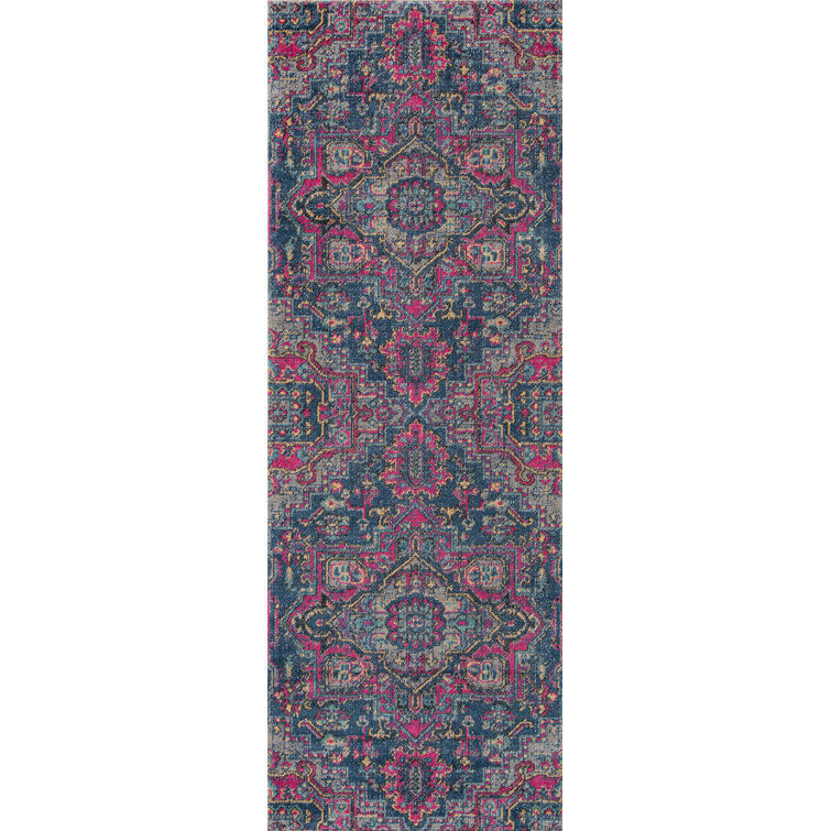 Tapis rouge/bleu marine/beige 100% polypropylène Thadine