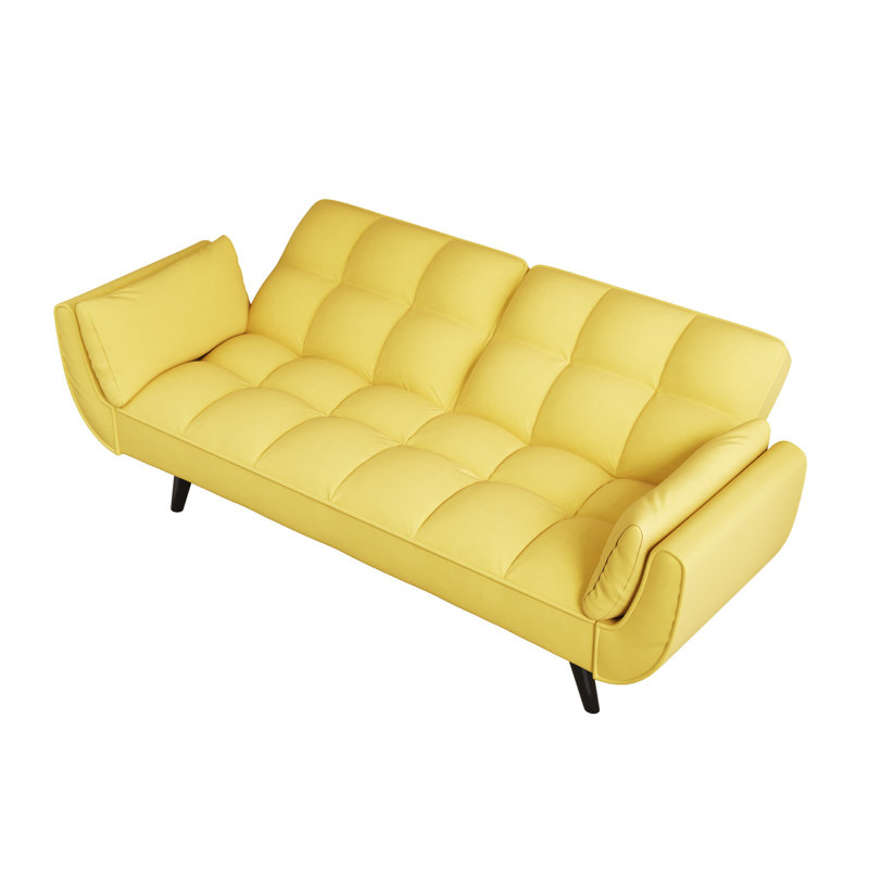 Minimalist 74-Inch Tufted Convertible Multifunctional Sofa Bed, Compact Living Room & Bedroom Leisure Sofa for Small Spaces
