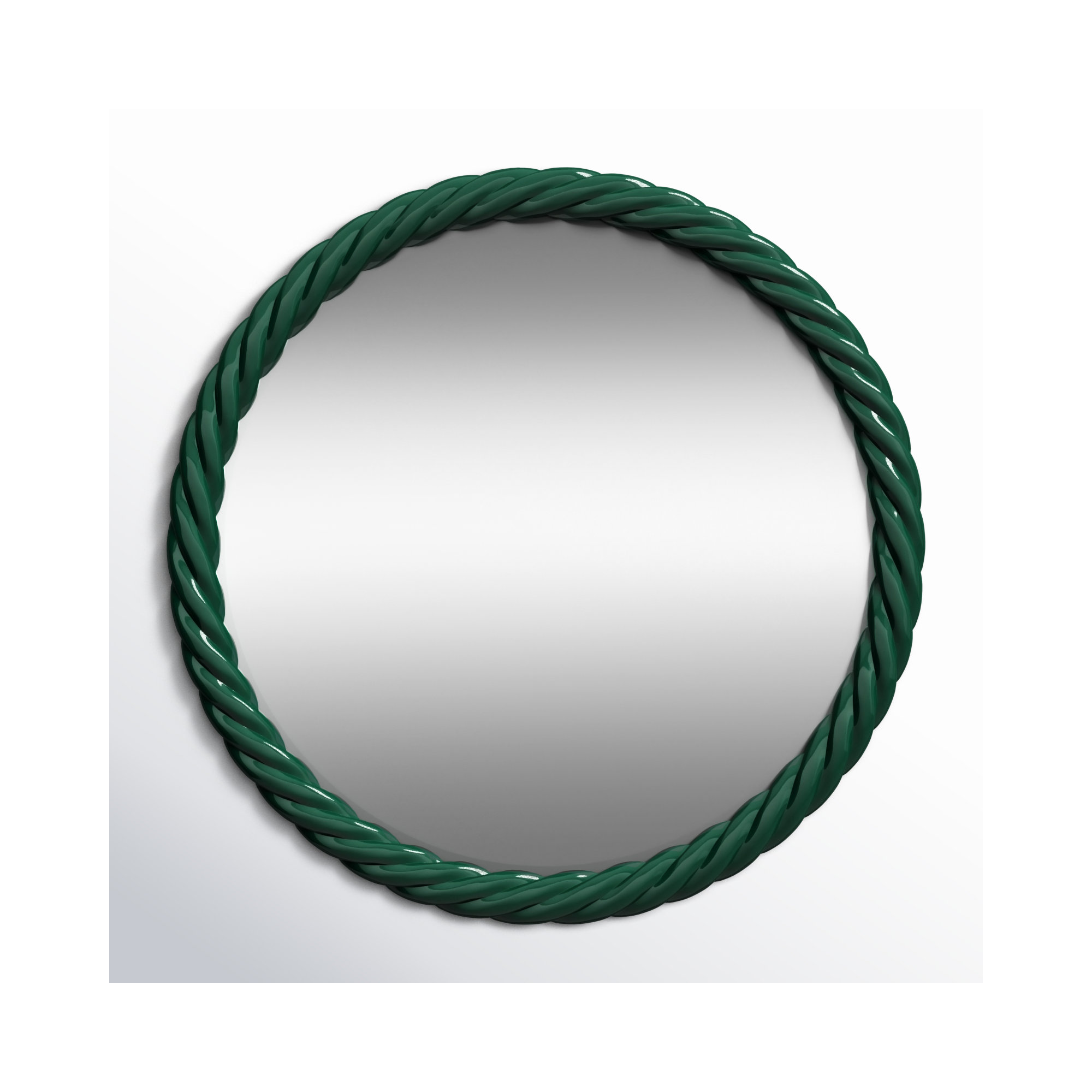 Mara Round Mirror, Hunter Green
