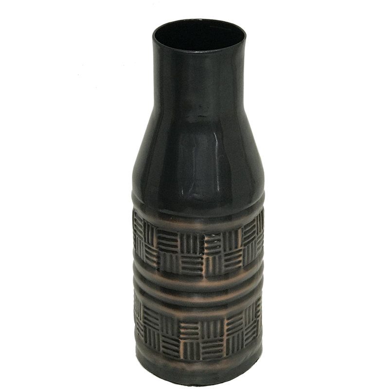 Eila Handmade Metal Table Vase, 17" H x 5.5" W x 5.5" D