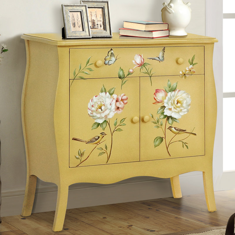 Armoire décorative à 2 portes Sanger, Jaune doux