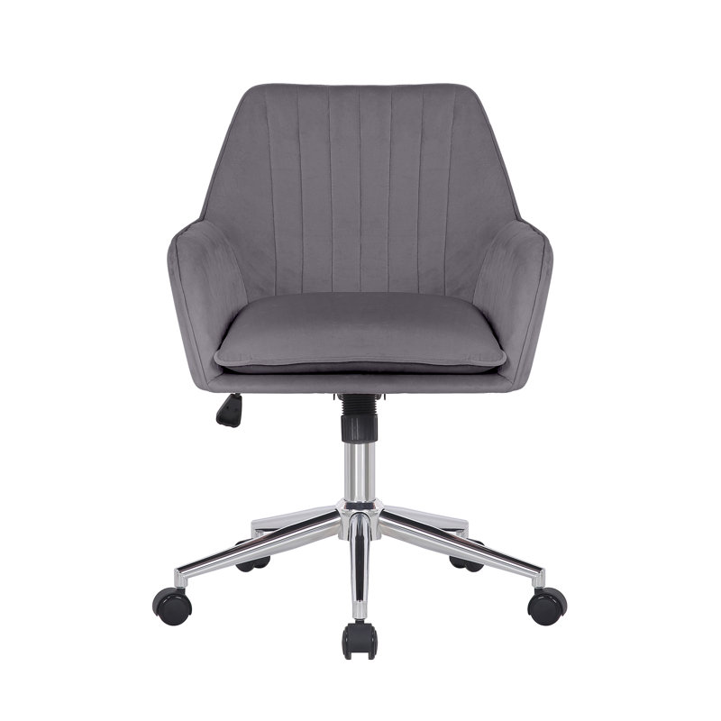 Torrey Velvet Office Chair, Pink, Chrome
