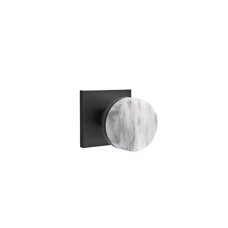 Select Round Knob with Square Rosette, Flat Black