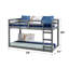 Lit mezzanine simple gris, système de lattes inclus, fait à droite, garde-corps facile, fabrication en bois de pin massif, limite de poids de 220 lb, gris non convertible avec 13 lattes, à droite, structure d'accès,