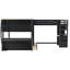 Lit superposé simple et double en L 3 en 1 avec bureaux intégrés, station de charge, échelles et tiroirs de rangement, panneau perforé, lumière DEL, noir-129180794
