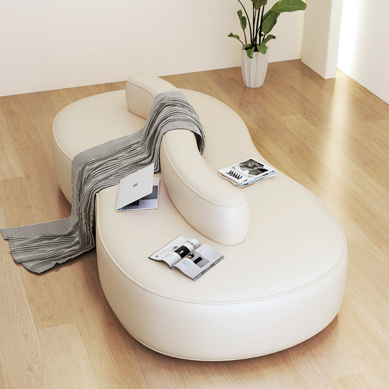 Modern Simple Curved Sofa, Off White