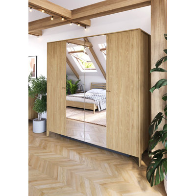 Delancy 4 Door Manufactured Wood Wardrobe