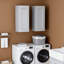 Armoire murale 1 porte et tablettes en bois massif gris clair pour rangement dans la cuisine, salle de bain, buanderie, tablettes réglables prêtes à assembler