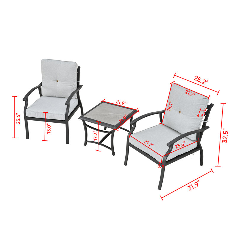 3-Piece conversation set, Beige