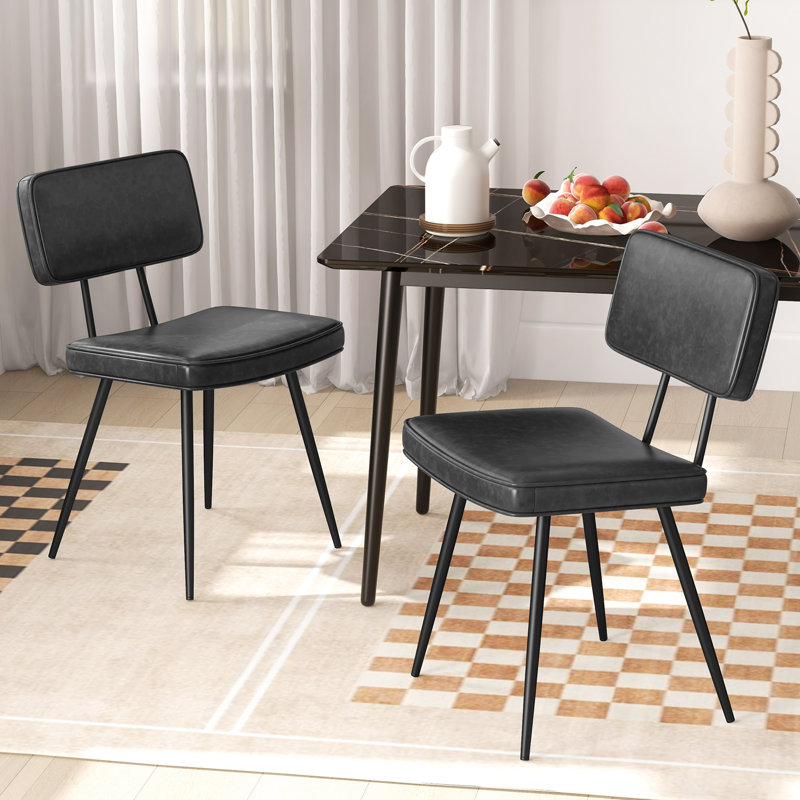 Kapp 50cm H Upholstered Metal Side Chair in Black