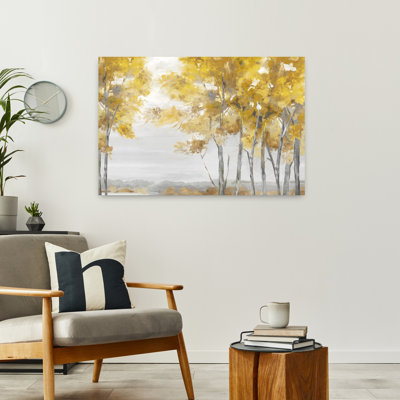 Selfless Yellow Abstract Serene Tranquil Autumn Forest Art
