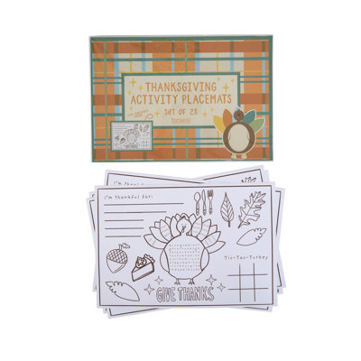 Festive Paper Thanksgiving Activity Placemats - Multicolor Fall Harvest Design for Indoor Use - Perfect for Tabletop Decoration, Gift Giving, and Hostess Gifts - Fun Activities for Family Gatherings!