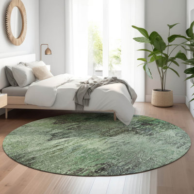 Premium Machine Washable Cerrito AMF592 Green Rug