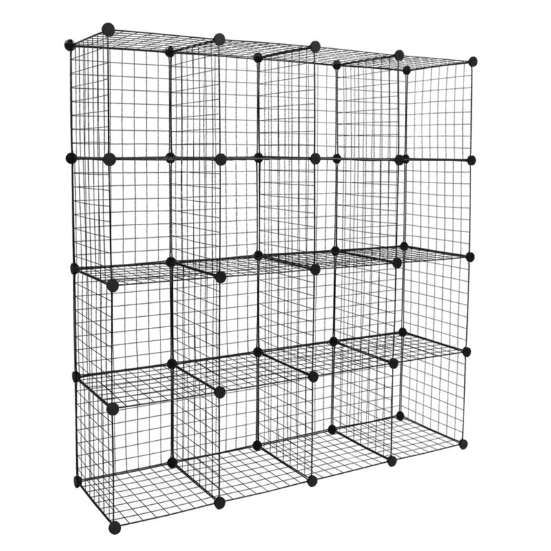 16-cube Organizer Cube Storage Storage Shelves Wire Cube Storage Origami Shelves Metal Grid Multifunction Shelving Unit Modular Cubbies Organizer Bookcase