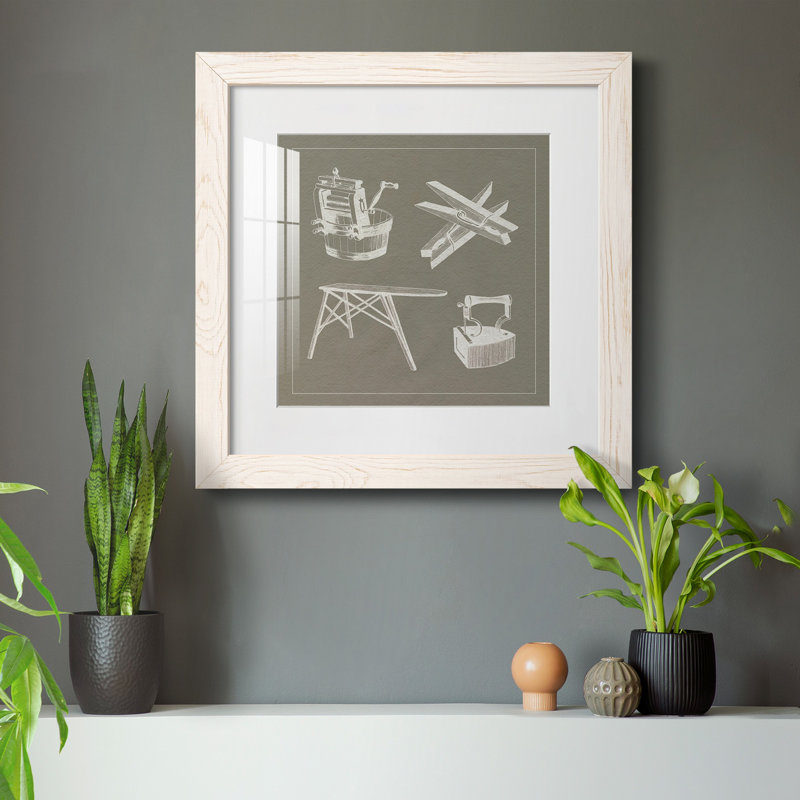 Blanchisserie, Impression encadrée de qualité supérieure - Prêt à accrocher, H 31,5 po x l 31,5 po x P 1,5 po, Cadre blanc