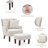 HIMO 28.3'' Wide Soft Sofa and Ottoman with 1 Pillow-386324865