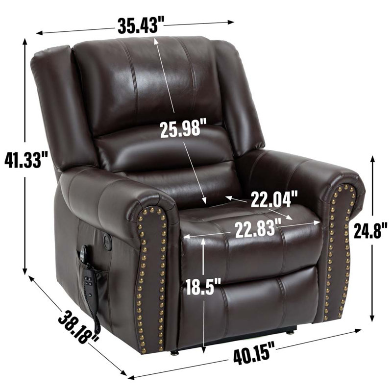 Recliner, Antique Brown Faux Leather