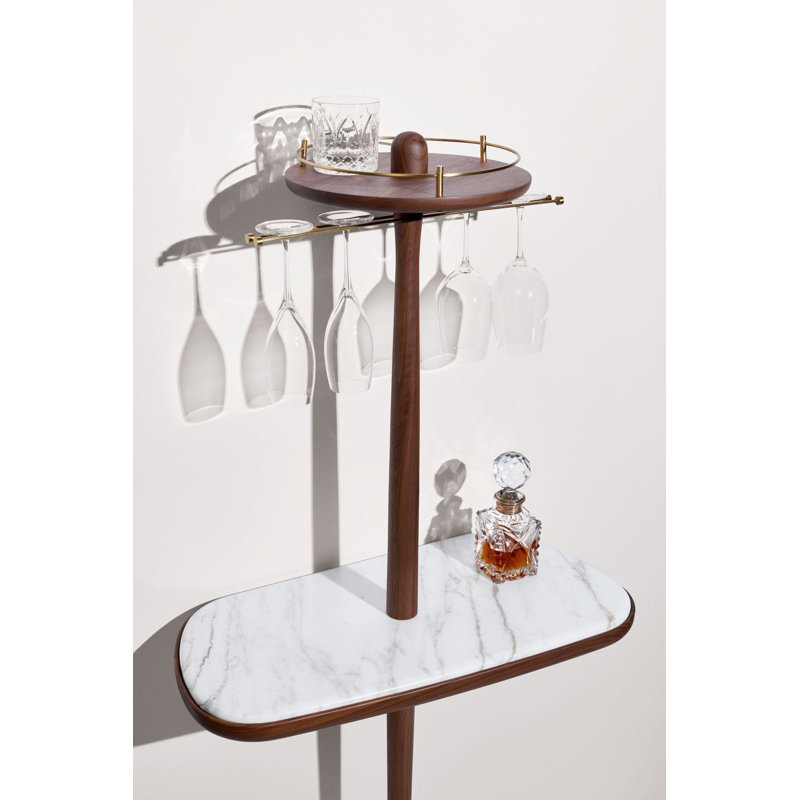 Solid Wood Mini Bar, Walnut