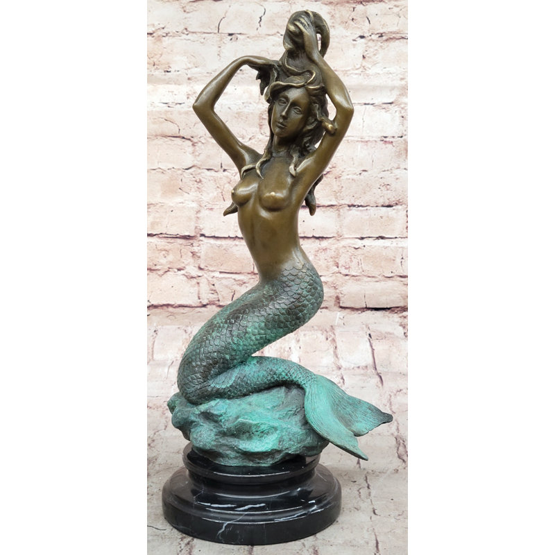 Statue de sculpture semi-nue en bronze