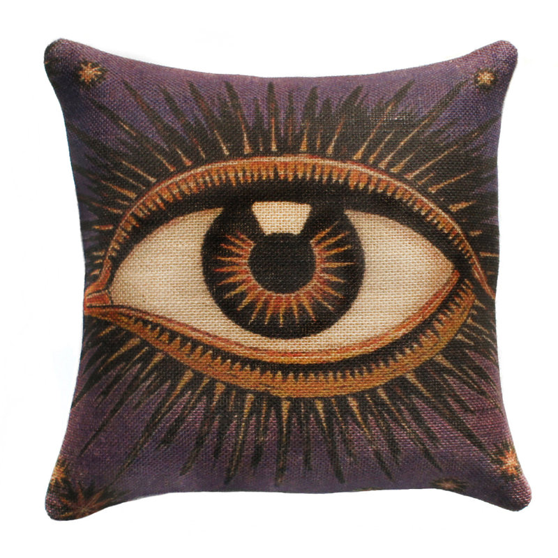 Eye Reversible Throw Pillow, Purple
