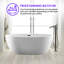 Vanity Art 59" X 32" White Acrylic Freestanding Bathtub-75068078