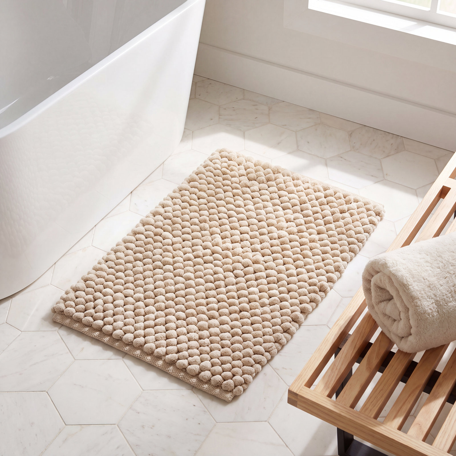 Dilly Bath Rug, 17" W x 24" L, Gray