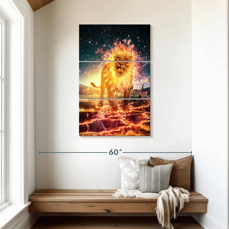 Brampt Flaming Lion, 45" H x 28" W