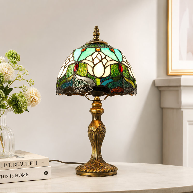 Lampe de table tiffany avec ampoule en verre coloré 14,7 po H Tiffany