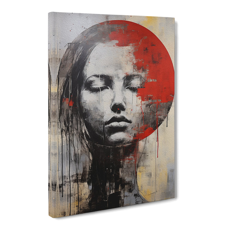 Moon Gestural Art No.3 - Wrapped Canvas, 76cm H x 50cm W x 3cm D