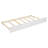 Twin Over Twin House Bunk Bed With Trundle And Slide, Storage Staircase, Roof And Window Design, White-800119643