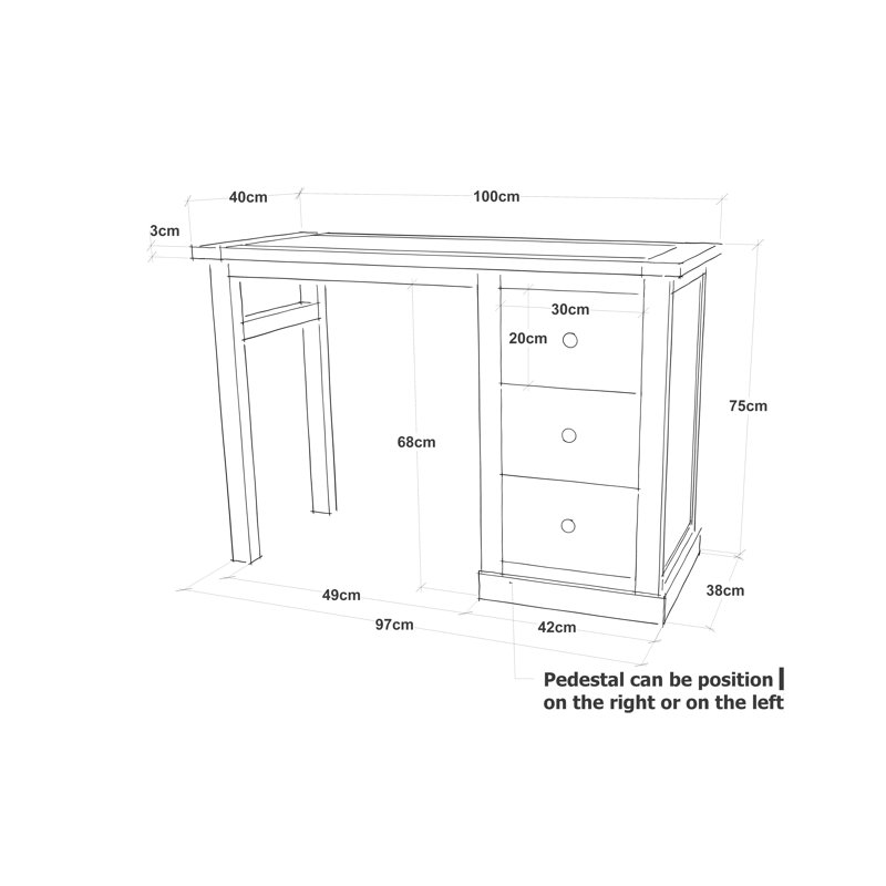 Milnor Dressing Table, Off White