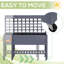 41" Raised Garden Bed With Trellis On Wheels, Wooden Elevated Planter Box With Legs And Bed Liner, For Flowers, Herbs & Vegetables